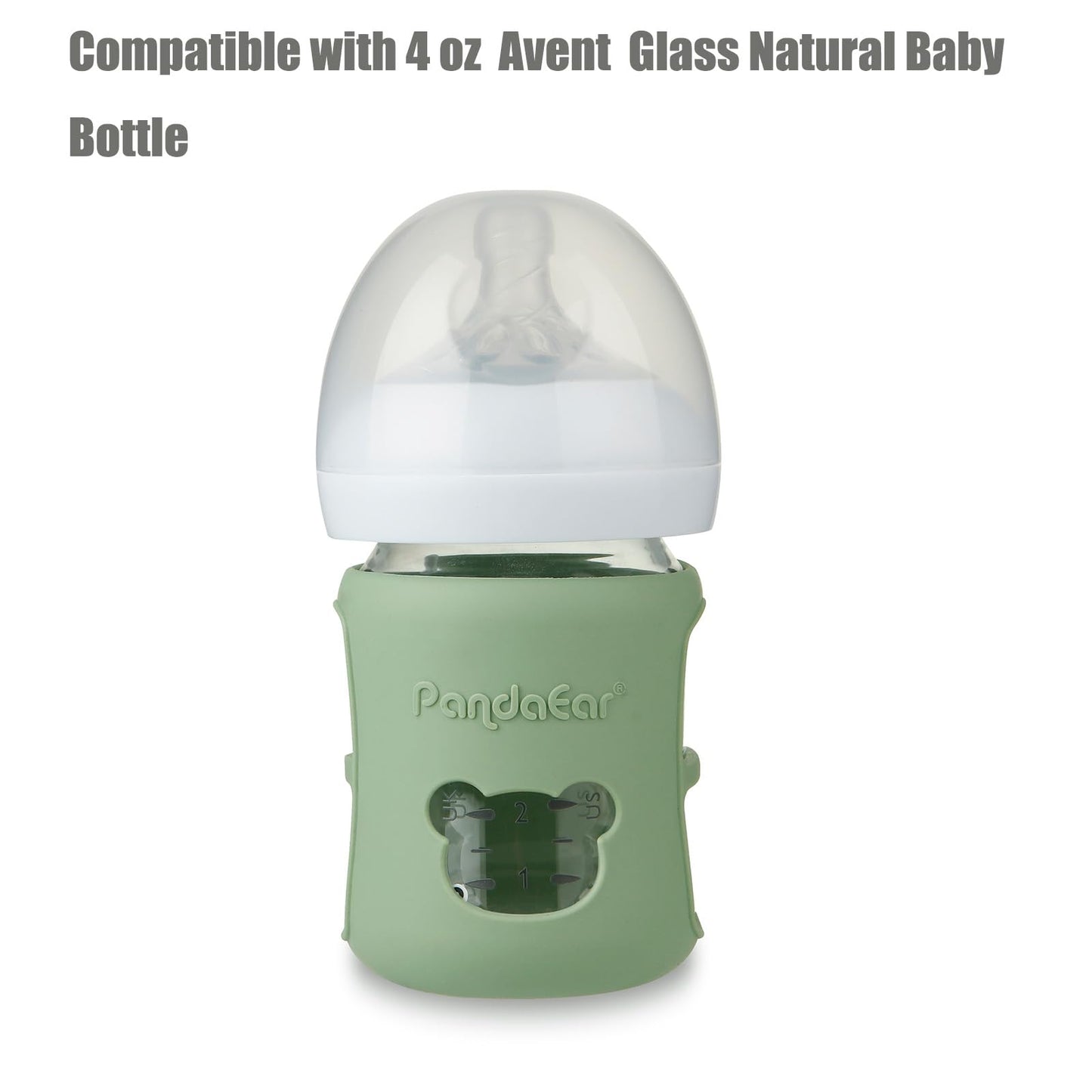 Pandaear 3 Pack Silicone Sleeves For Philips Avent Natural Glass Baby Bottles 4 Oz, Shatterproof Anti-Breakage And Heat Resistan