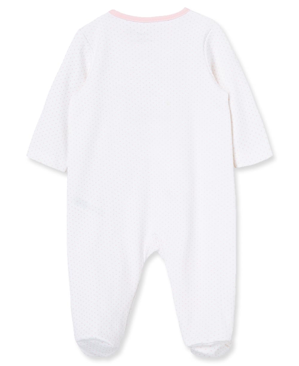 Little Me Baby Girls Side Snap Footie, Pink Print, 6 Months Us