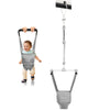 Cowiewie 2 In 1 Baby Door Jumper W/Baby Walking Harness Function, Baby Jumper With Door Clamp Adjustable Strap And Seat, Gray