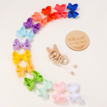 50 Pieces Hair Bows For Girls 3 Inch Grosgrain Ribbon Toddler Hair Accessories With Alligator Clips For Toddlers Baby Girls Kids