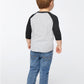 Rabbit Skins Toddler Fine Jersey Raglan 3/4 Sleeve Baseball Tee, Vintage Heather/Vintage Smoke, 2T