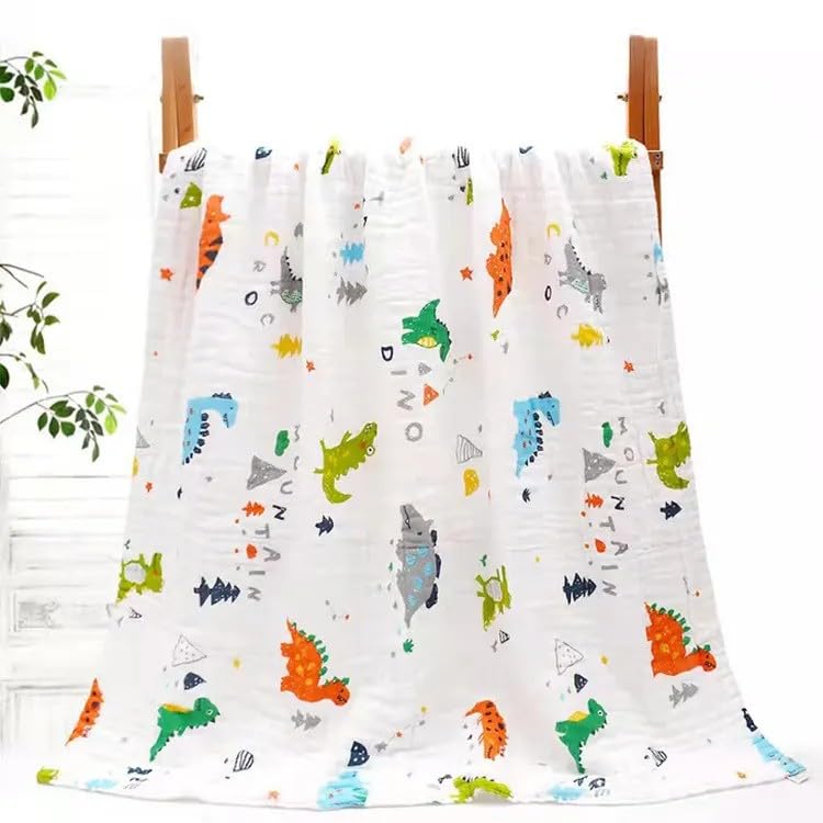 Hugh Ugoli Muslin Baby Bath Towel  Luxuriously Absorbent 6Layer Cotton Infant Towel, Gentle on Delicate Skin, Ideal for Newbor