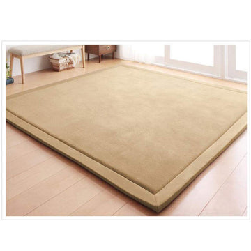 Loartee Nursery Rug Coral Velvet Crawling Rugs Mat Area Rugs Play Crawling Mat(68X98, Brown) For Toddler Children Play Mat Yoga