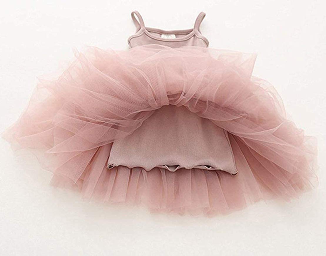 Bgirnuk Baby Girl Tutu Dress Toddler Sleeveless Tutu Dress Infant Tulle Dresses 580 Pink 5T
