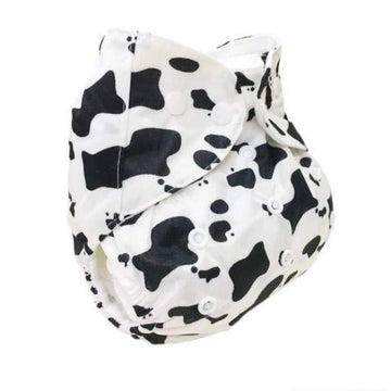 MomS Pride Printed Reusable Washable Baby Cloth Diaper With Microfiber Insert For 024 Months Baby (White Dalma Print)
