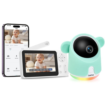 Baby Monitor With Camera And Audio, 1080P Baby Camera Monitor Wifi Smartphone App Control Night Vision 4.3Screen 2-Way Talk Temp
