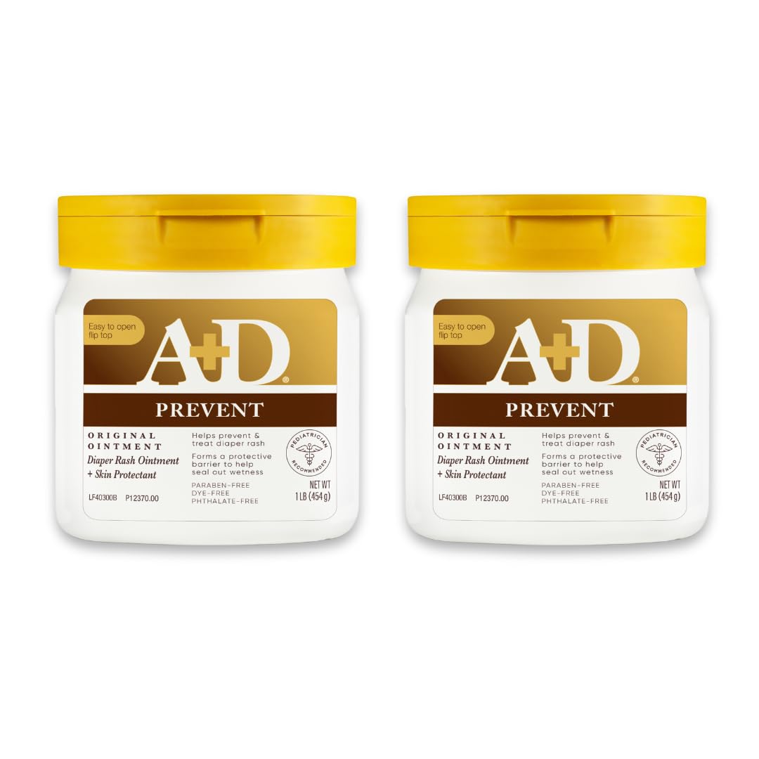 A+D Original Diaper Rash Ointment, 1 Pound Jar Pack Of 2
