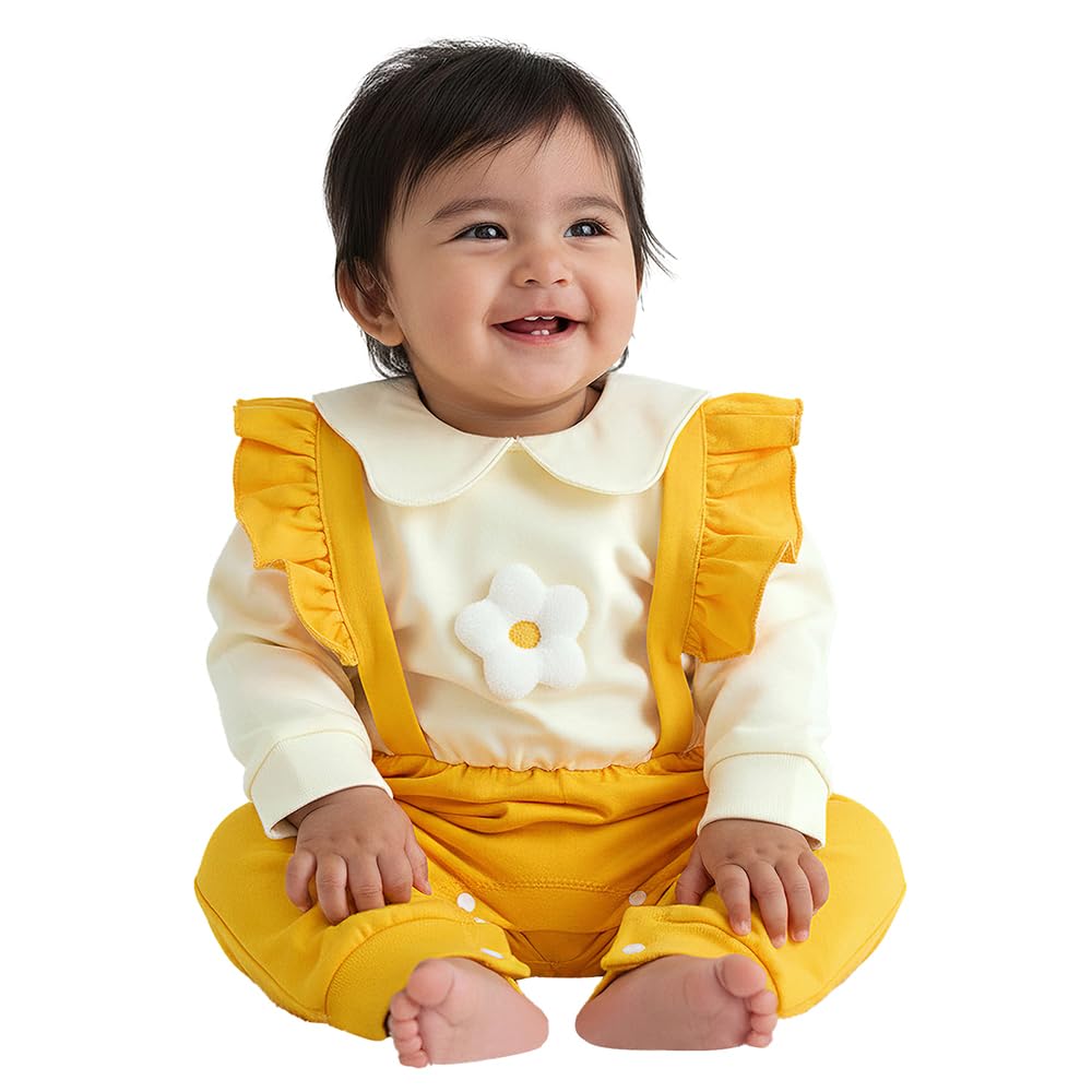 Hopscotch Ruffled Floral Applique Bodysuit (1218 Months)