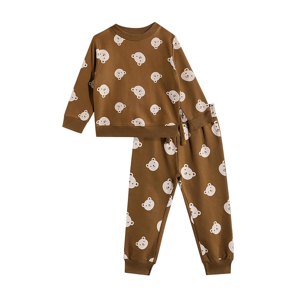 Mothercare Boys Winter Pyjama Printed Full Sleeves 2Piece Top and Pyjama Set  Brown