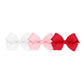 Wee Ones Girls' Mini Bow 3 Pc Set Solid Grosgrain Variety Pack On A Weestay No-Slip Hair Clip - Light Pink, Red, And White