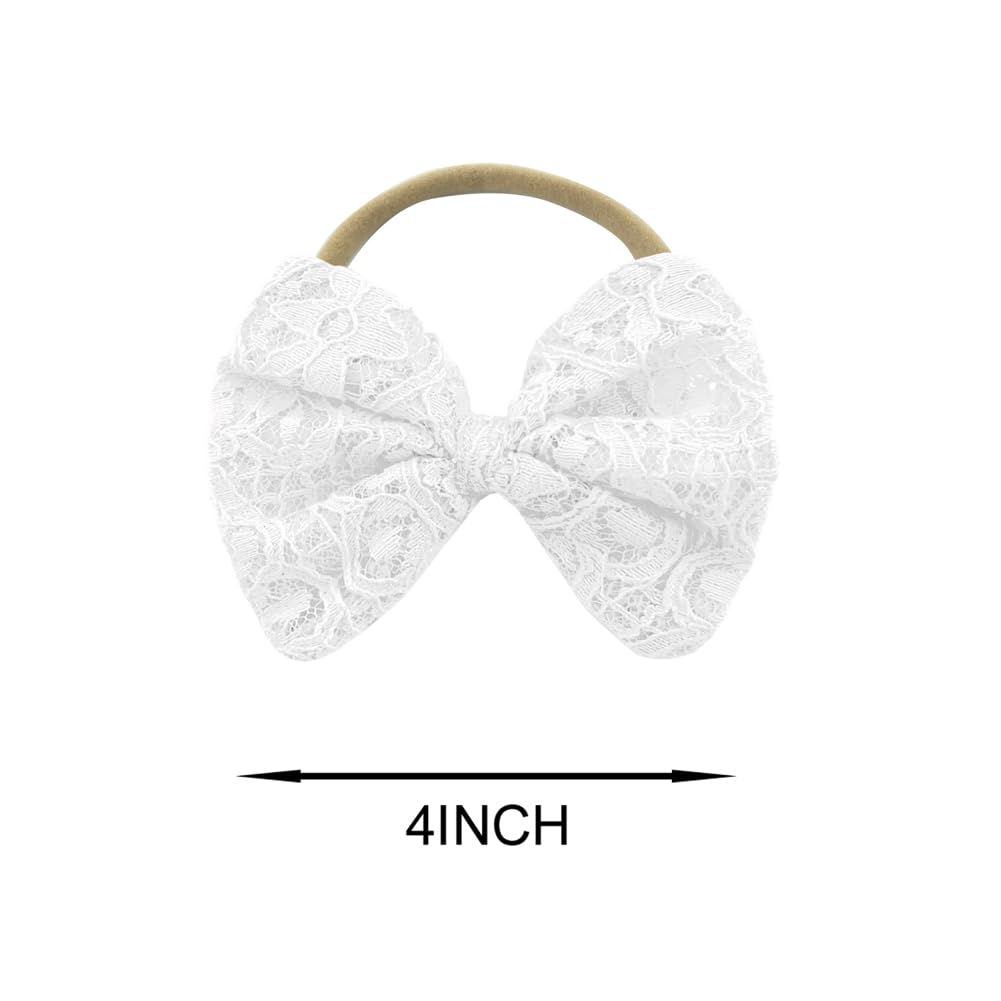 Bgfks Baby Girl Tutu Dress Elegant Lace Pom Pom Flutter Sleeve With Flower Headband Set(White,6 Months)