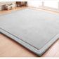 Loartee Nursery Rug Coral Velvet Crawling Rugs Mat Area Rugs Play Crawling Mat(4'9'X4'9', Gray) For Toddler Children Play Mat