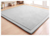 Loartee Nursery Rug Coral Velvet Crawling Rugs Mat Area Rugs Play Crawling Mat(4'9'X4'9', Gray) For Toddler Children Play Mat