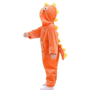 Lolanta Toddler Boy Girl Halloween Costumes Jumpsuit Dinosaur Soft Animal Bodysuit Rompers For Kids Birthday Gift (Orange, 2-3T)