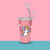 PDDFALCON Stainless Steel Glass/Tumbler, Unicorn Pink, 450ml