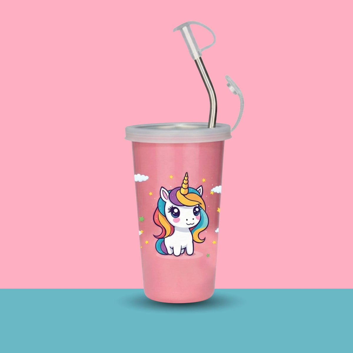 PDDFALCON Stainless Steel Glass/Tumbler, Unicorn Pink, 450ml