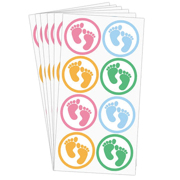 Baby Shower,Birthday Party Favor Stickers,Thank You For Celebrating Stickers,1.5 Inch Baby Footprint Envelope Seals For Invitati