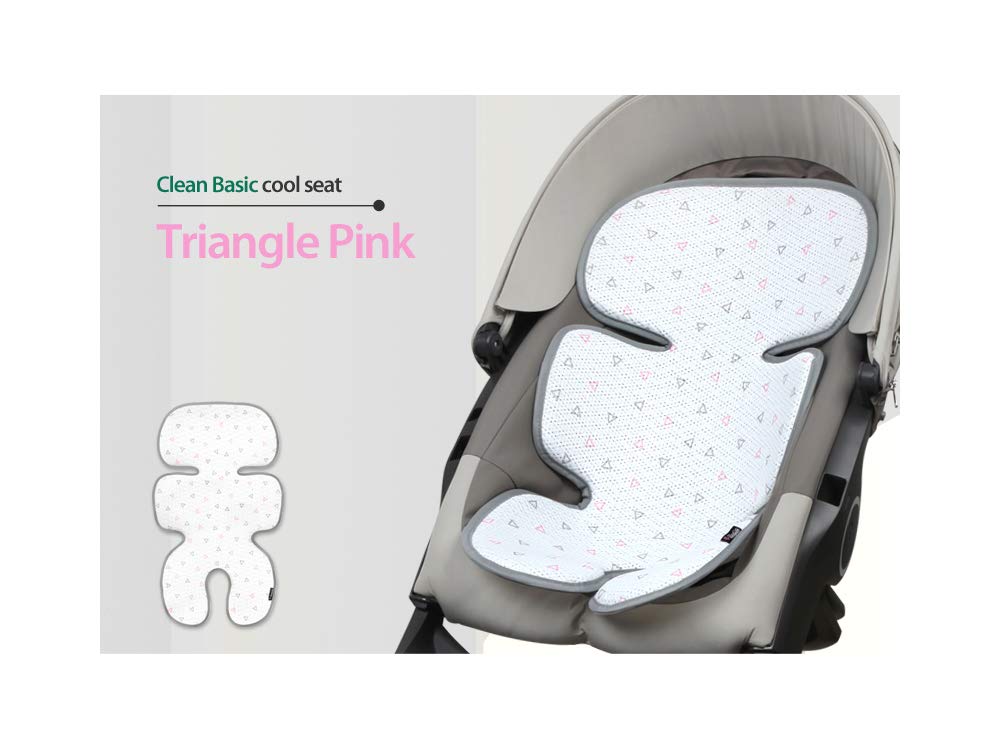 Manito Clean Basic 3D Mesh Seat Pad/Cushion/Liner For Stroller And Car Seat (Triangle Pink)