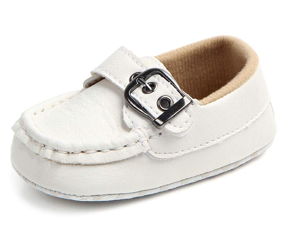 Lonsoen Baby Girls Boys Loafers Prewalker Moccasin Crib Shoes,Bay206 W – Cutebab