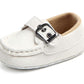 Lonsoen Baby Girls Boys Loafers Prewalker Moccasin Crib Shoes,Bay206 White 0-6 Months Infant