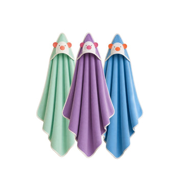 NAMAN Animal Hooded Baby Bath Blankets with Cute Bear Faces and Soft Absorbent Fabric for Infants