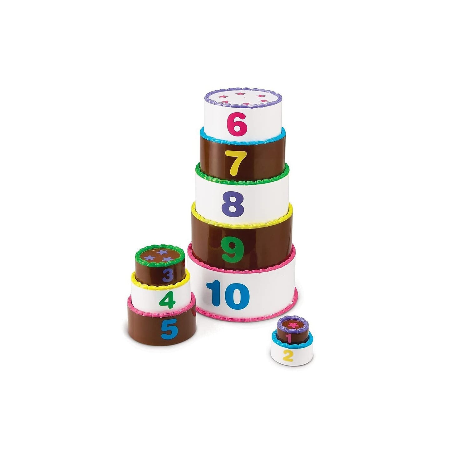 Learning Resources Stack and Count Layer Cake - 10 Pieces, Ages 18+ Months Toddler Learning Toys, Early Stacking and Counting Sk