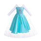 Dressy Daisy Girls' Ice Princess Dress Costume Birthday Halloween Christmas Fancy Party Dresses With Train Size 8 Style A