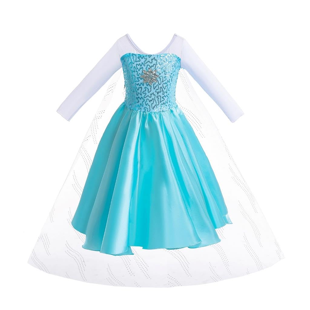 Dressy Daisy Girls' Ice Princess Dress Costume Birthday Halloween Christmas Fancy Party Dresses With Train Size 3T Style A