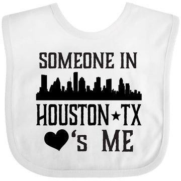 Inktastic Houston Texas Someone Loves Me Skyline Baby Bib White 35Ecc
