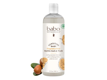Babo Botanicals Sensitive Baby Fragrance-Free 2-In-1 Bubble Bath & Wash - Shea Butter, Calendula & Oat - Vegan - Ewg Verified -