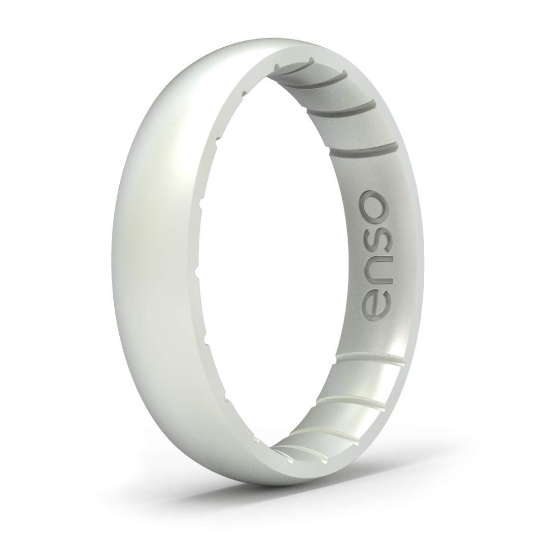 Enso Rings Thin Elements Silicone Ring Infused With Precious Elements - Stackable Wedding Engagement Band - 43Mm Wide, 175Mm Thi
