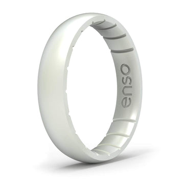 Enso Rings Thin Elements Silicone Ring Infused With Precious Elements - Stackable Wedding Engagement Band - 43Mm Wide, 175Mm Thi