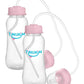 Tinukim Ifeed 9 Ounce Self Feeding Baby Bottle With Tube - Handless Anti-Colic Nursing System, Pink - 2-Pack
