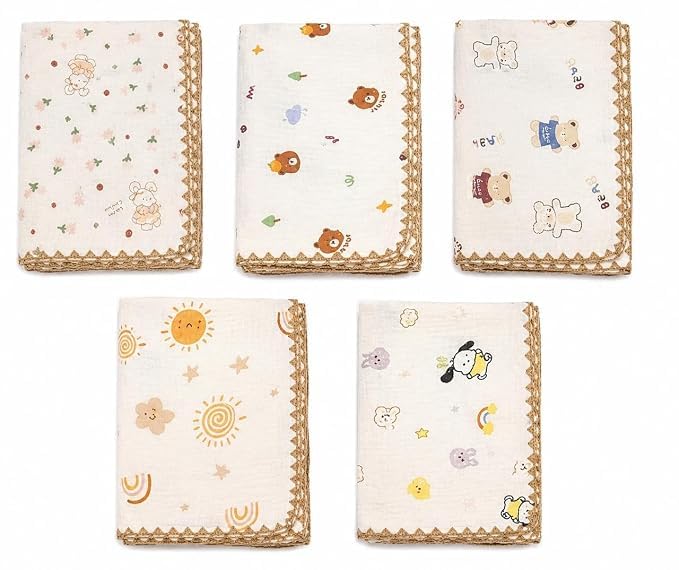 BabyNeeds Muslin Baby Swaddle Blankets, Soft Cotton, Cute Printed Patterns, Pack of 1
