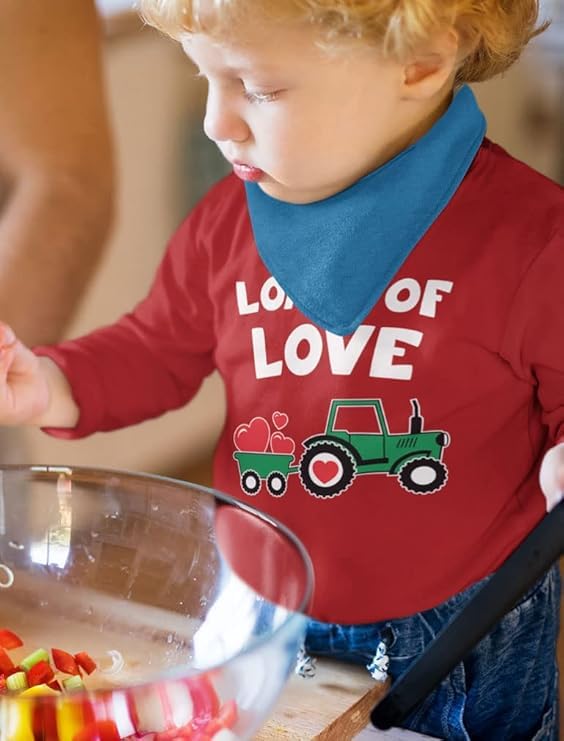 Loads Of Love Boys Valentines Day Shirt Toddler Valentine Long Sleeve Shirts 3T Red
