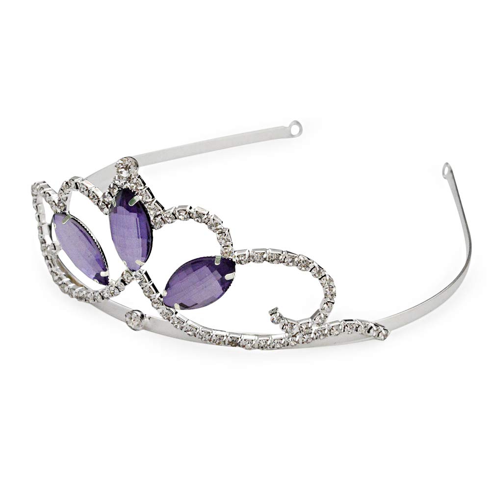 Vinjewelry Sofia Princess Tiara Amulet Costume Accessories Crystal Crown Silver Plated Birthday Gifts For Girls