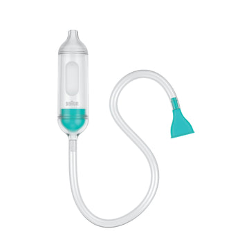 Braun Manual Nasal Aspirator - Mucus Remover, Blocked Nose Relief, Manual Suction Power, 2 Nose Tip Sizes, Newborn, Baby, And Ch