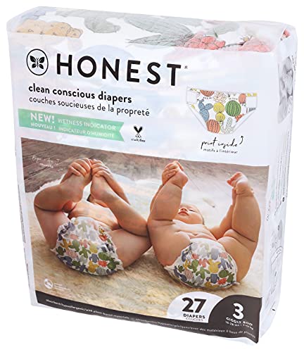 The Honest Company - Eco-Friendly And Premium Disposable Diapers - Pandas, Size 3 (16-28 Lbs), 27 Count