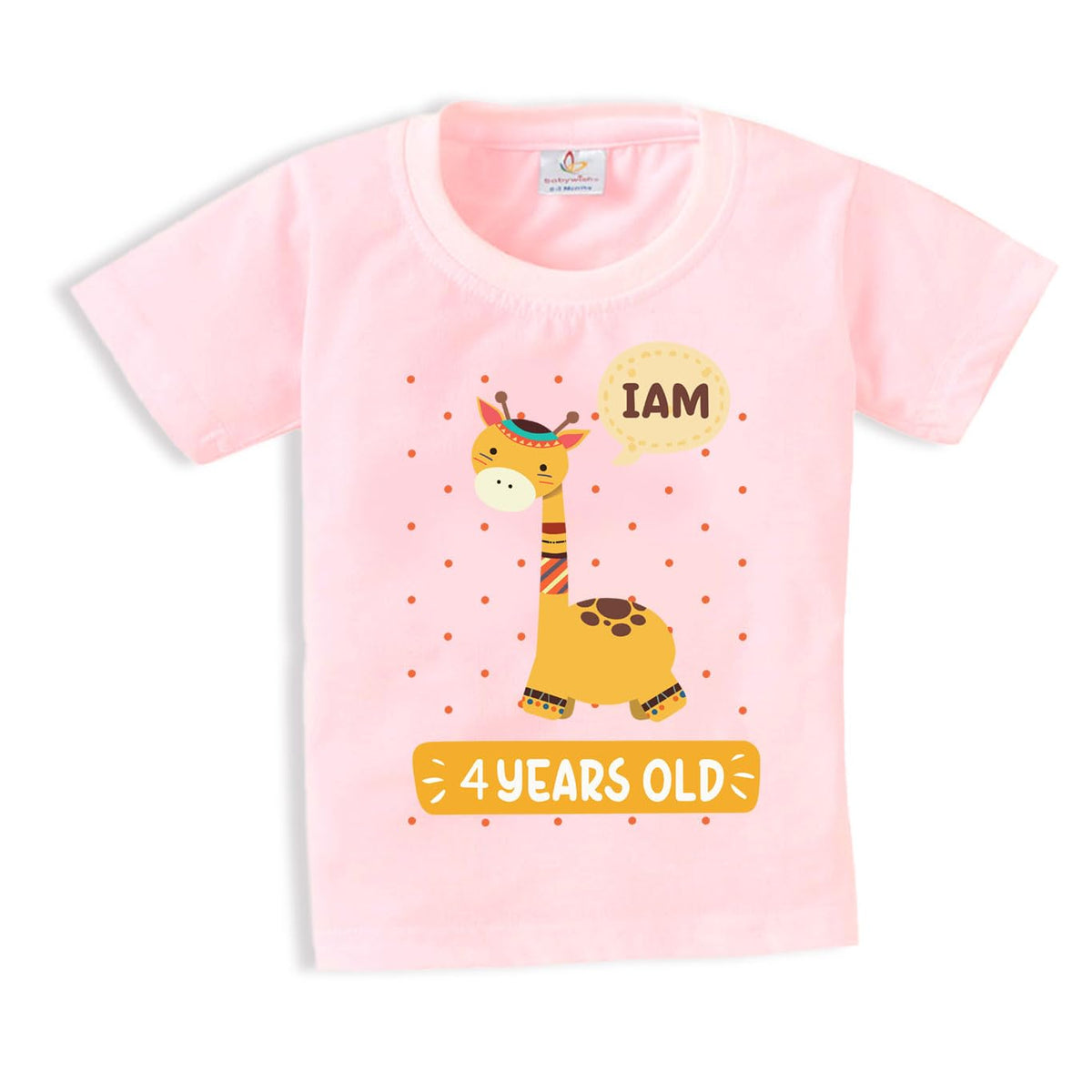 Baby Wish Toddler TShirt 4Th Birthday Outfit For Boys & Girls Third Birthday Tee Round Neck Half Sleeve  Four Year Old Printed