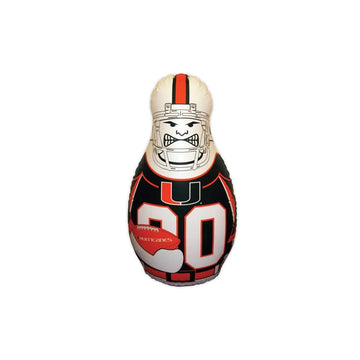 Fremont Die Ncaa Miami Hurricanes Bop Bag Inflatable Tackle Buddy Punching Bag, Mini: 12' Tall, Team Colors