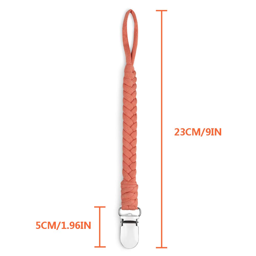 Pacifier Clip For Boys And Girls, Handmade Braided Cotton Baby Pacifier Holder Leash Smoother Clip Fits All Pacifiers Modern Uni