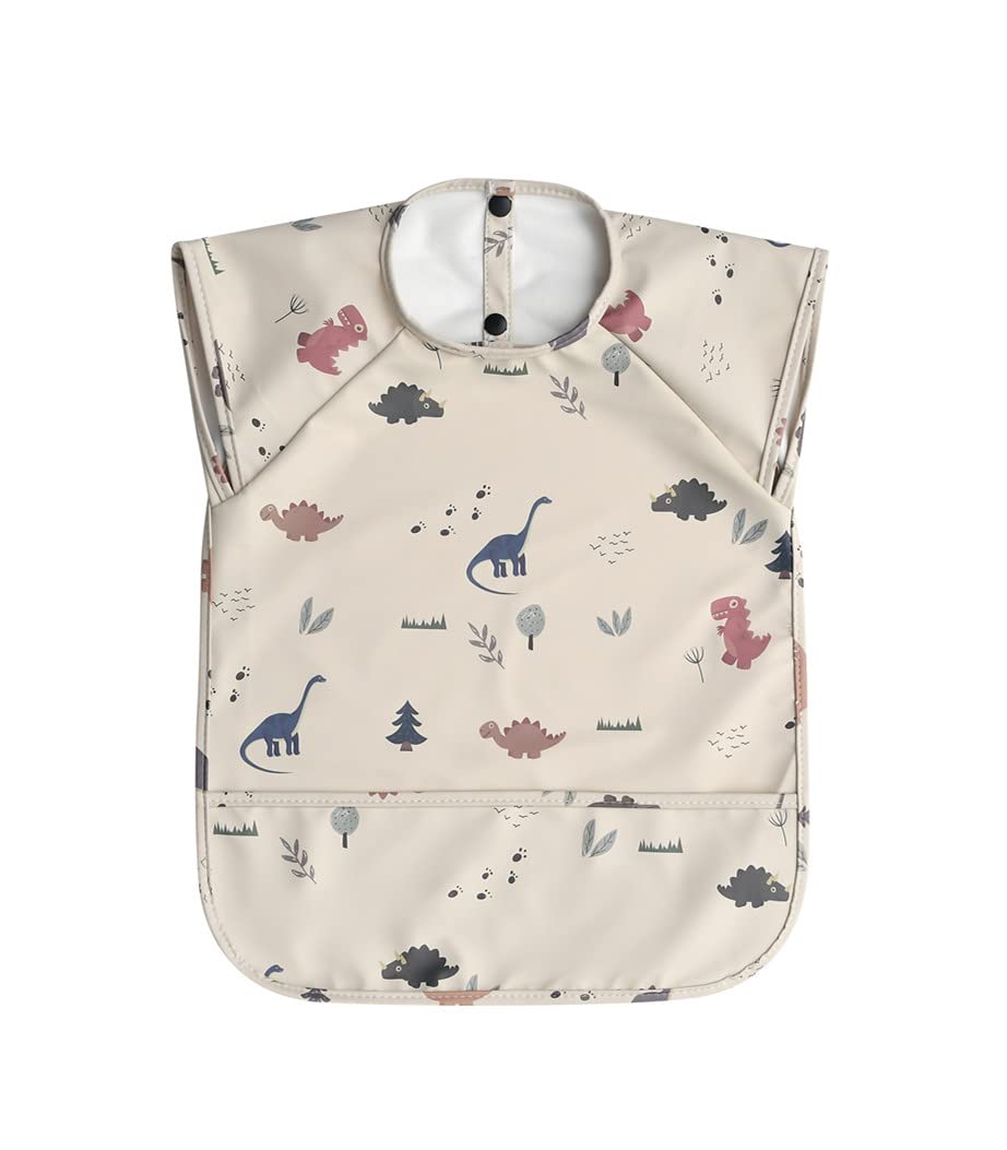 Gzmm Waterproof Baby Bibs,Infant Toddler Extra Cover Feeding Bib With Food Catcher,Easy Clean & Washable