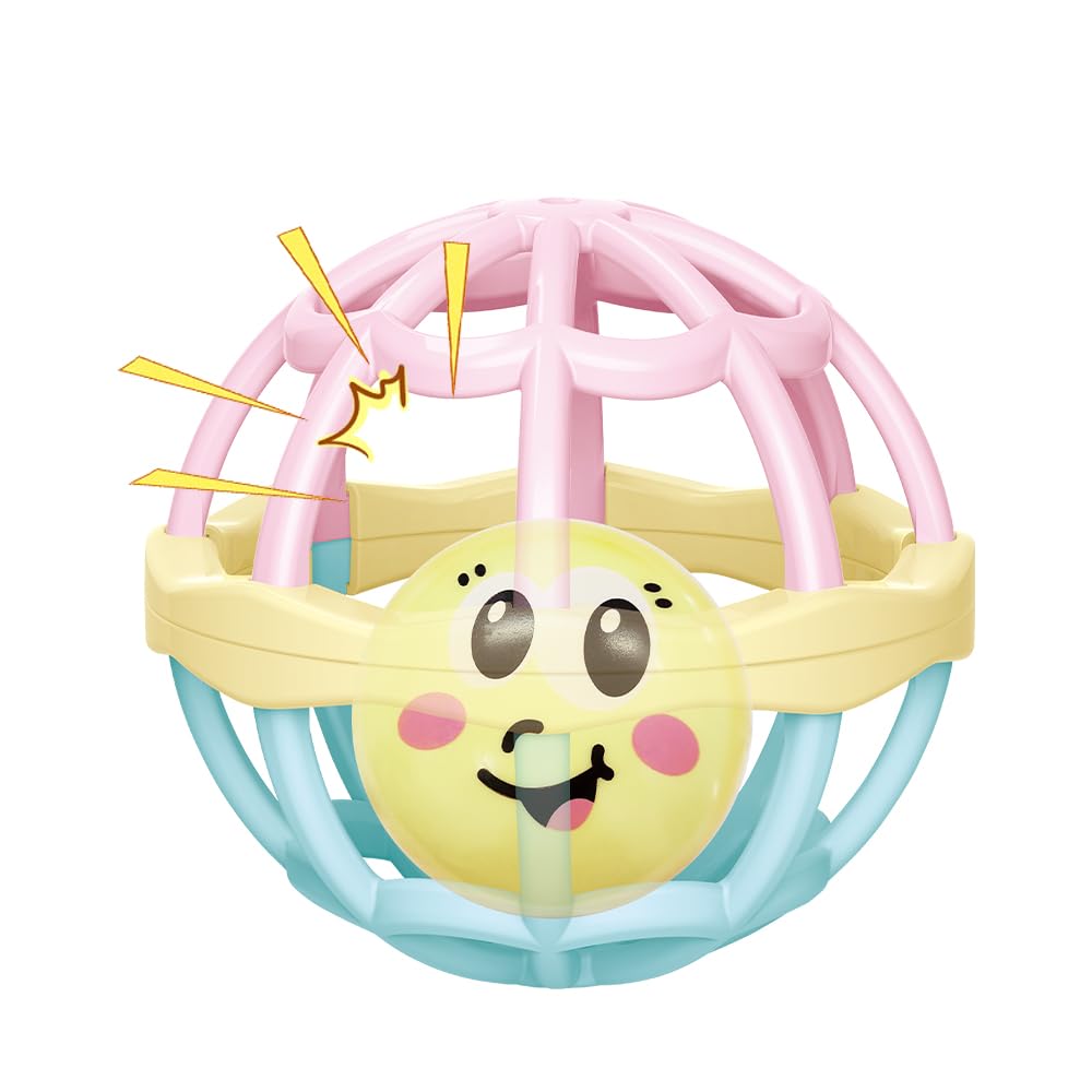 Large Play Ball Baby Toys for Playtime - Teething, Grasping, and Perfect for Tummy Time, Grip & Grab - Ideal for 0-6 Months