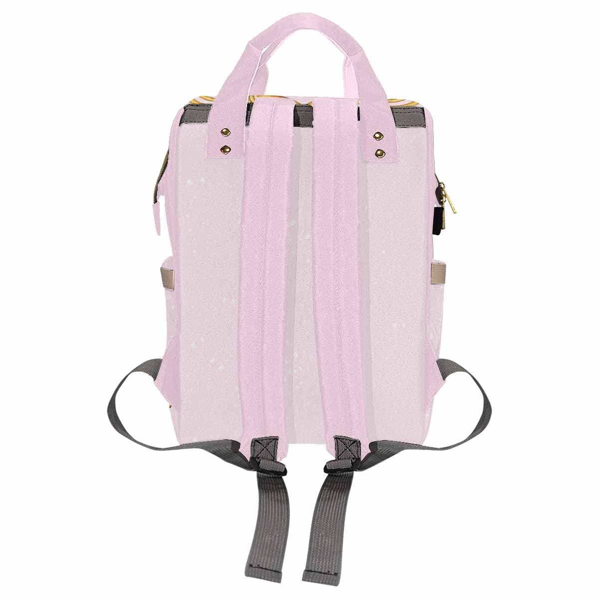 Artsadd Custom Diaper Backpack For Princess Mom, Large Travel Shoulder Bag With Stroller Straps, Personalized Pumpkin Design, Na