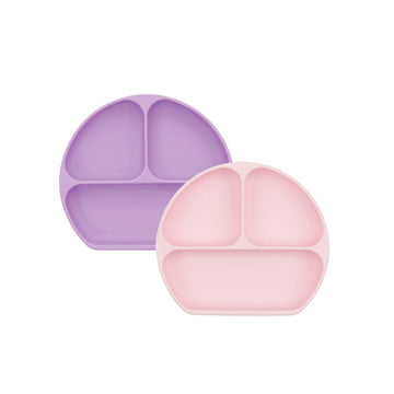 Bumkins Toddler And Baby Suction Plate, Silicone Divided Grip Dish For Babies And Kids, Baby Led Weaning, Children Feeding Suppl