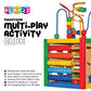 Wooden Activity Play Cube 6 in-1 for Baby with Removable Bead Maze, Shape Sorter, Abacus Counting Beads & Numbers, Sliding Shape