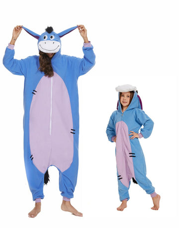 Landrosy Animal Kids Onesie Halloween Costumes Animals Sleeping Pajamas(Kid Donkey-140)