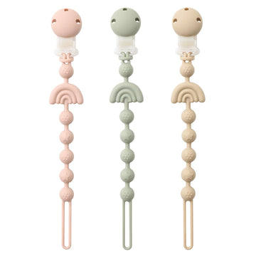 Baby Pacifier Clips One Piece Binky Clip Holder Silicone Teether Clip Pacifier Straps With Clip Baby Teether Toys For Boys And G