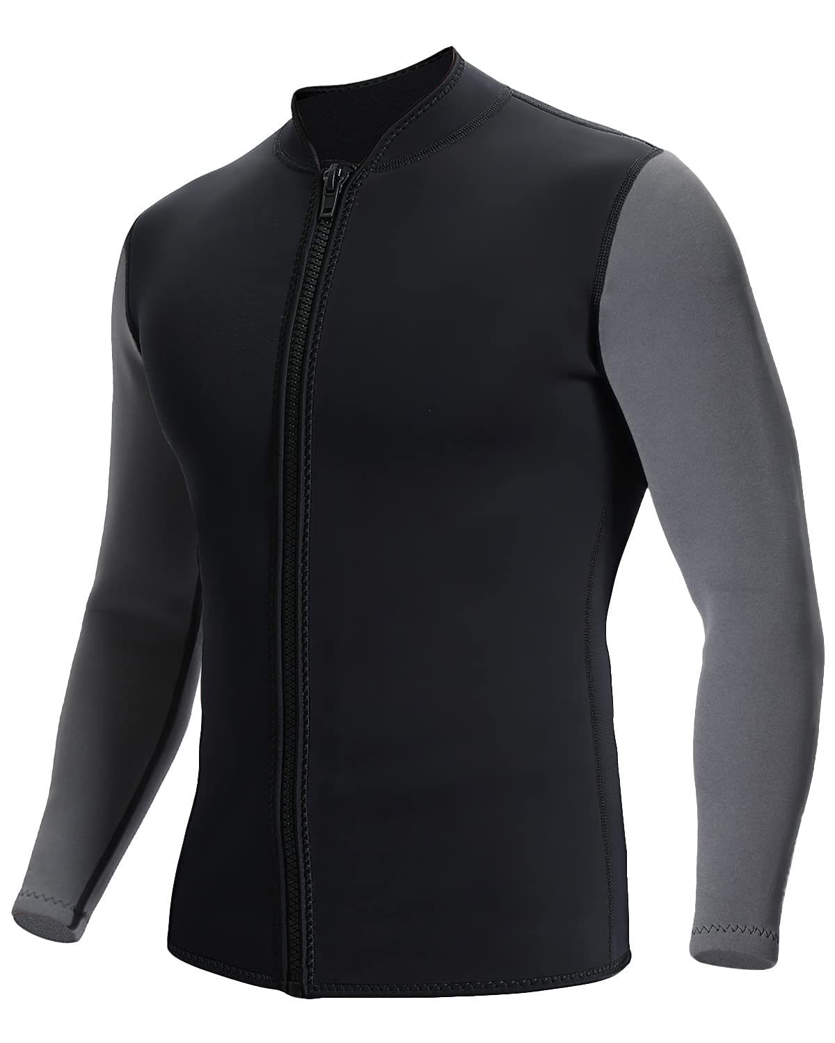 Realon Wetsuits Top Jacket Women Men 2Mm Neoprene Shirt Adult Wet Suit Front Zipper Long Sleeve Tank Swimsuit Thermal Keep Warm