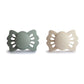 Frigg Lucky Symmetrical Silkysoft Silicone Baby Pacifier | Made In Denmark | Bpa-Free (Cream/Sage, 0-6 Months)